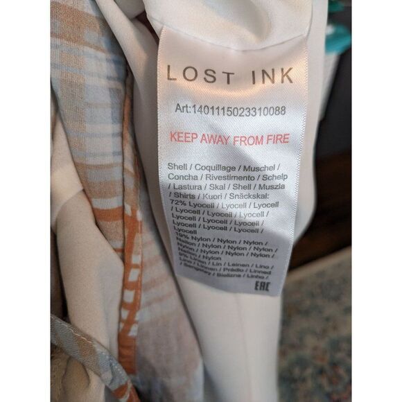 Asos Lost Ink Tie Back Check Midi Dress in Blue and Orange  - 14 - Picture 11 of 11